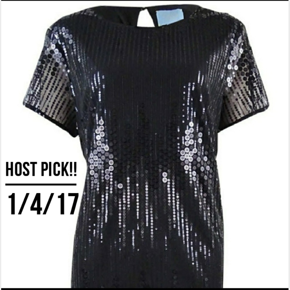 💃Price Drop💃Sequin Scoop Neck Shift Dress